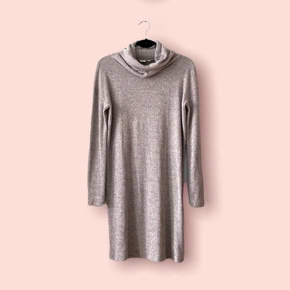 GAP Grey Sweater Knit Dress with Turtle Neck - Picture 2 of 4